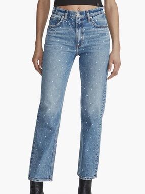 NWOT - rag & bone Harlow Mid-rise Straight Embellished Jean - Size 27